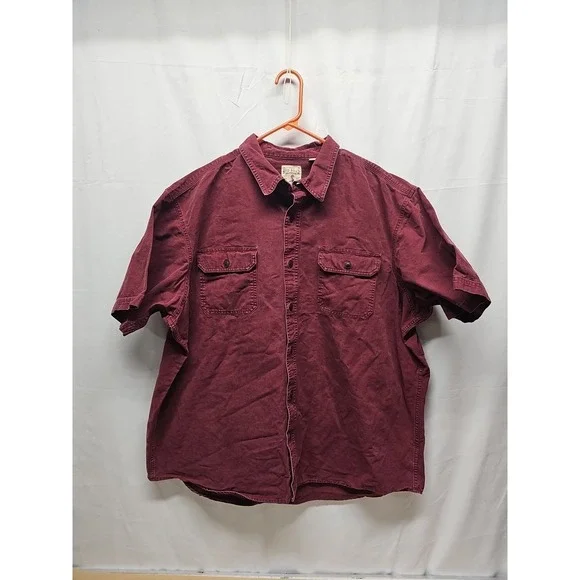 Red Head Men's Red Short Sleev Denim Shirt Casual Button-Up Western Style Sz 3xl - Picture 2 of 13